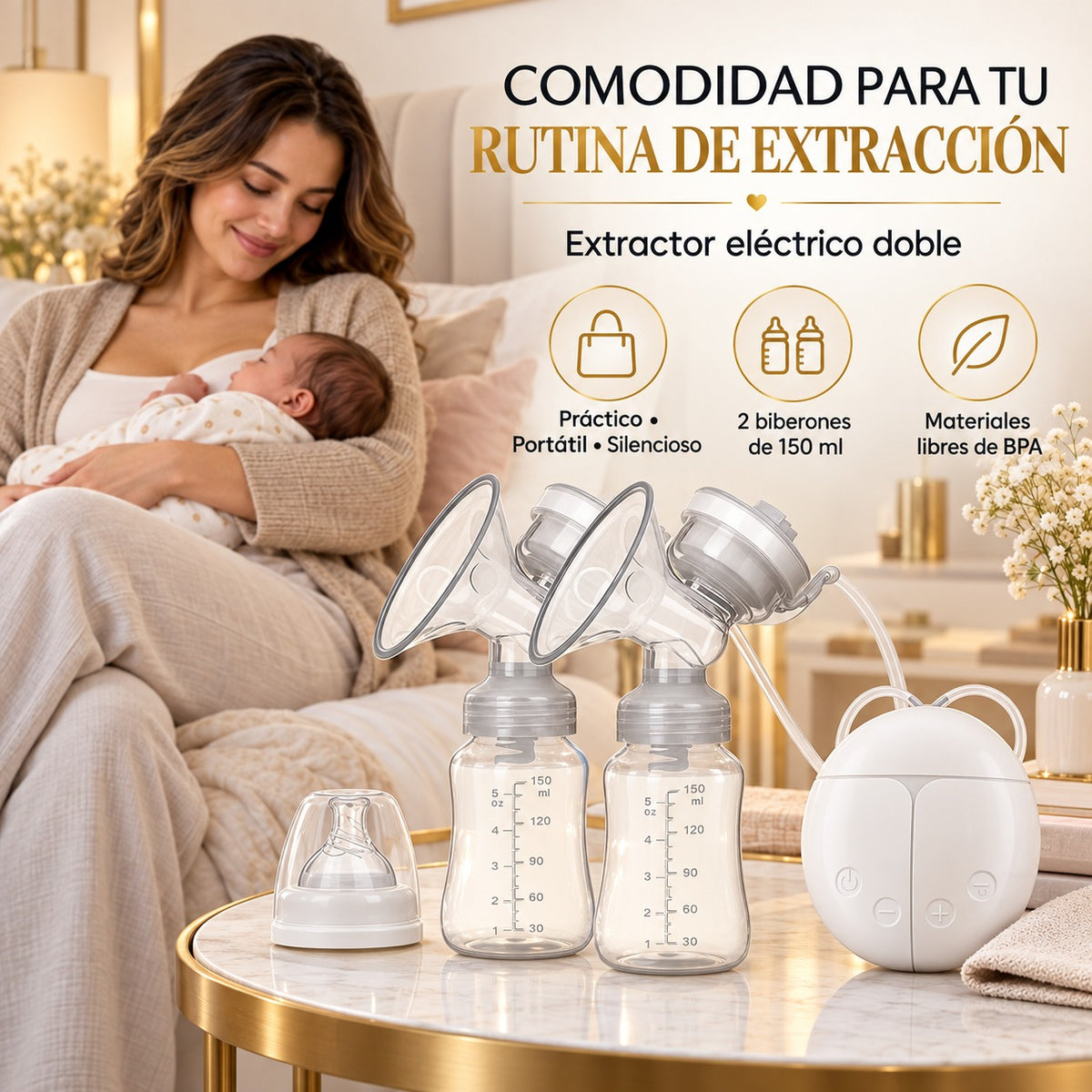Extractor de Leche Materna Doble - Libres de BPA